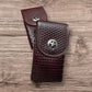 Western Stakes Western Leather Phone Belt Holster Basket Weave Lonestar Sherif Concho