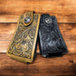 Western Stakes Leather Phone Holster Embossed Tooled Floral Cowboy Rodeo