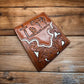 Floral Leather Cowboy Praying At Cross Wallet