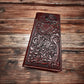 Floral Coat Of Arms Of Mexico Western Leather Long Wallet