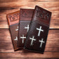 Leather Long Wallet Cow Hair Tri Cross Cowboy Praying At Cross