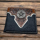 Mens Leather Wallet Lonestar Concho Floral Bi Fold