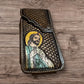 Leather Phone Belt Holster Handmade in Mexico Cowboy Jesus Virgin Mary