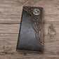 Floral Tooled Long Wallet Star Concho