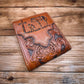 Floral Leather Cowboy Praying At Cross Wallet