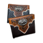 Portefeuille en cuir pour homme Motif cowboy et taureau