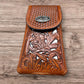 Western Stakes Western Leather Phone Belt Holster XXL Cowboy Praying at Cross Concho