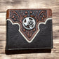 Mens Leather Wallet Cowboy Texas W Star Concho Leather Bi Fold