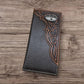 Mens Tooled Long Wallet Longhorn Concho