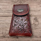 Western Stakes Western Leather Phone Belt Holster XXL Cowboy Praying at Cross Concho