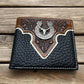 Mens Leather Wallet Horseshoe Longhorn Bi Fold