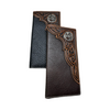 Leather Long Wallet Floral Embossed Texas Concho