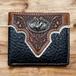 Portefeuille en cuir pour homme Motif cowboy et taureau