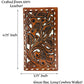 An Urbalabs Nutrition Western Cowboy Leather Long Wallets for Men Checkbook Tooled Wallet Floral Bifold crafted from genuine leather, featuring intricate floral and leaf designs. Measuring 6.75 inches in height and 3.75 inches in width, this RFID blocking wallet is described as a "Great Size, Long Cowboy Wallet.